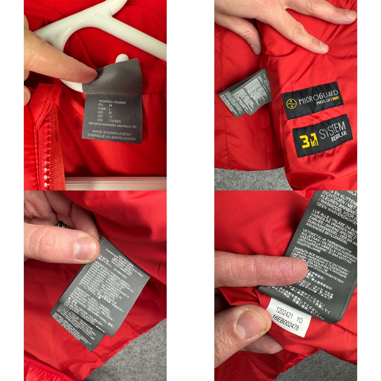 Jack Wolfskin Jack Wolfskin Jacket Women's Medium Red Puffer Down Zip Maxloft QMC Size M / US 6-8 / IT 42-44 - 8 Thumbnail