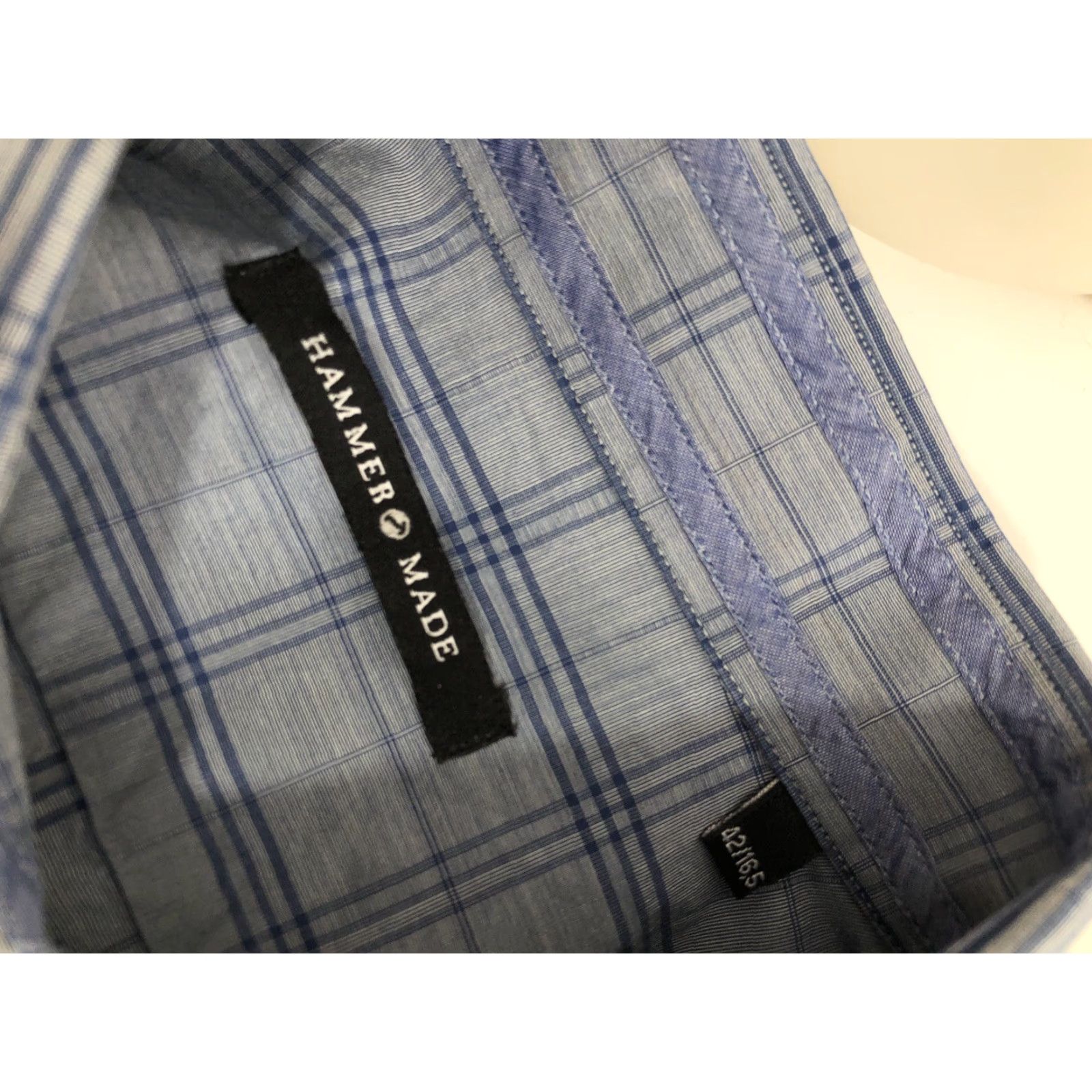 Vintage Hammer Made Plaid Check Shirt Mens 42 / 16.5 Long Sleeve Button-Up Blue 16.5 Mens B17 Size US XL / EU 56 / 4 - 5 Thumbnail