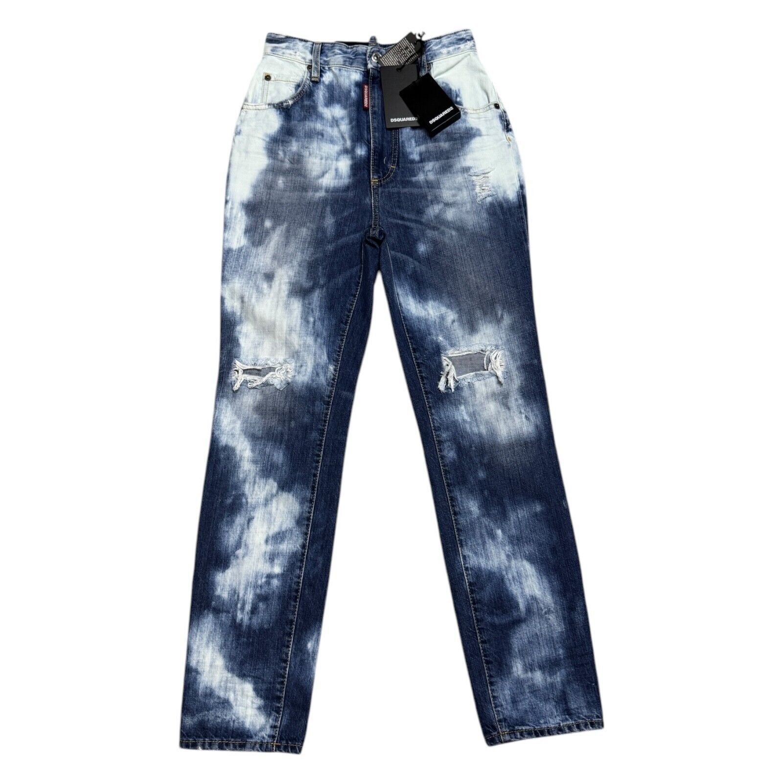 Dsquared2 DSQUARED 2 (NWT) High Waist Glam Tie Dye Denim Jeans Size 0 Size 25" / US 0 / IT 36 - 1 Thumbnail