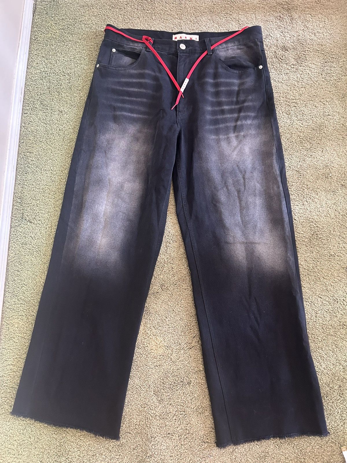 Marni Marni Faded Black Drawstring denim Size US 34 / EU 50 - 2 Thumbnail