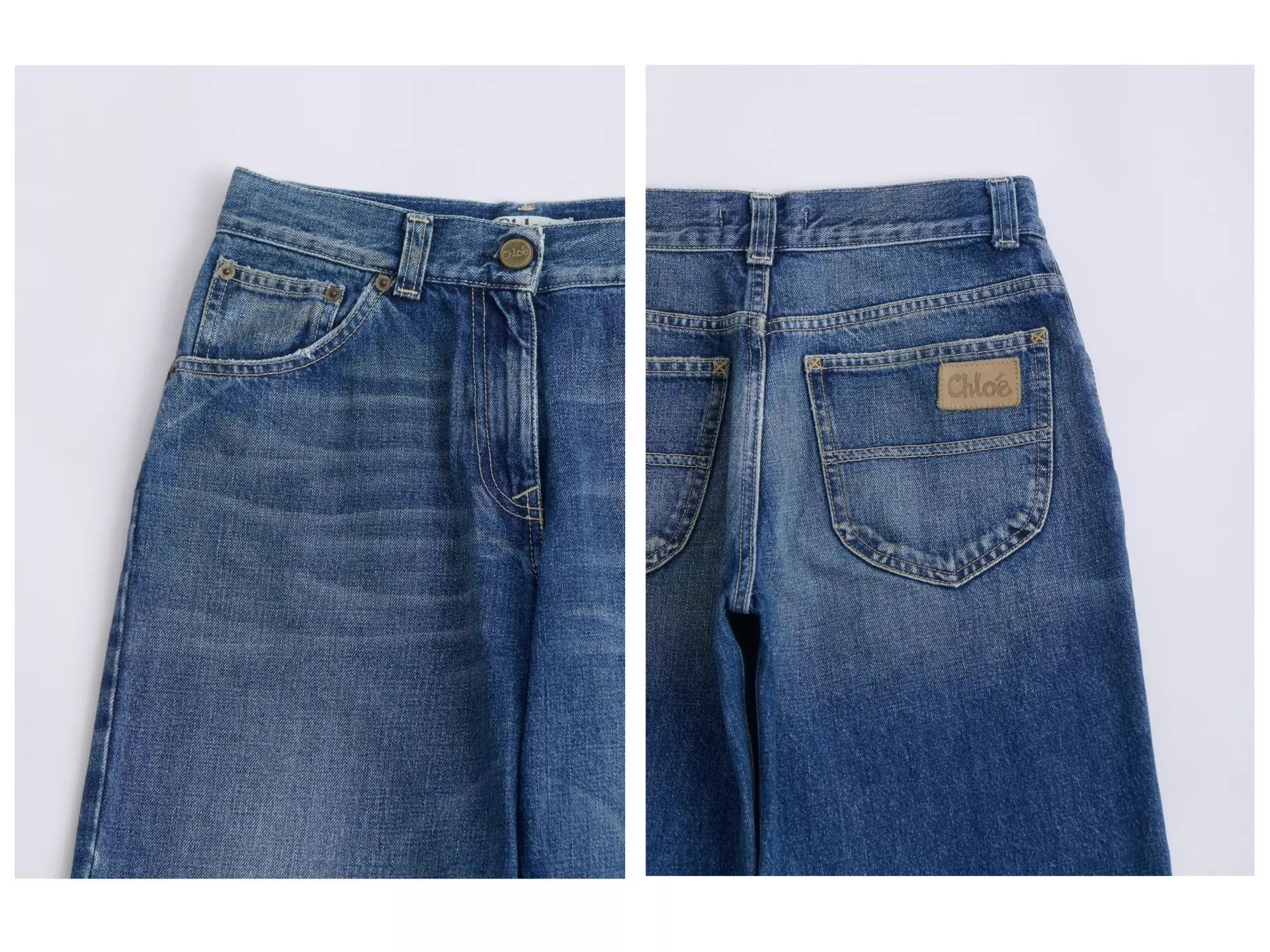 Chloe CHLOE Phoebe Philo 04ss Washed Denim Cropped Wide-Leg Pant Size 24" / US 00 / IT 34 - 8 Thumbnail