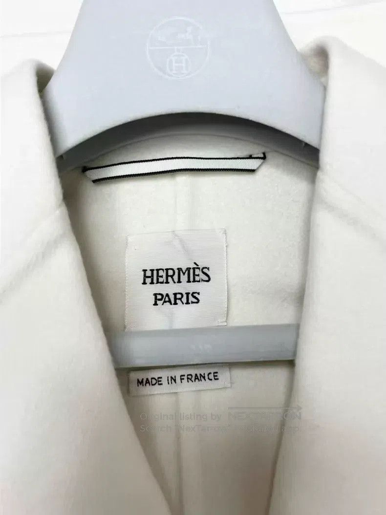 Hermes Hermes White cashmere coat Size XXS / US 00 / IT 34 - 6 Thumbnail