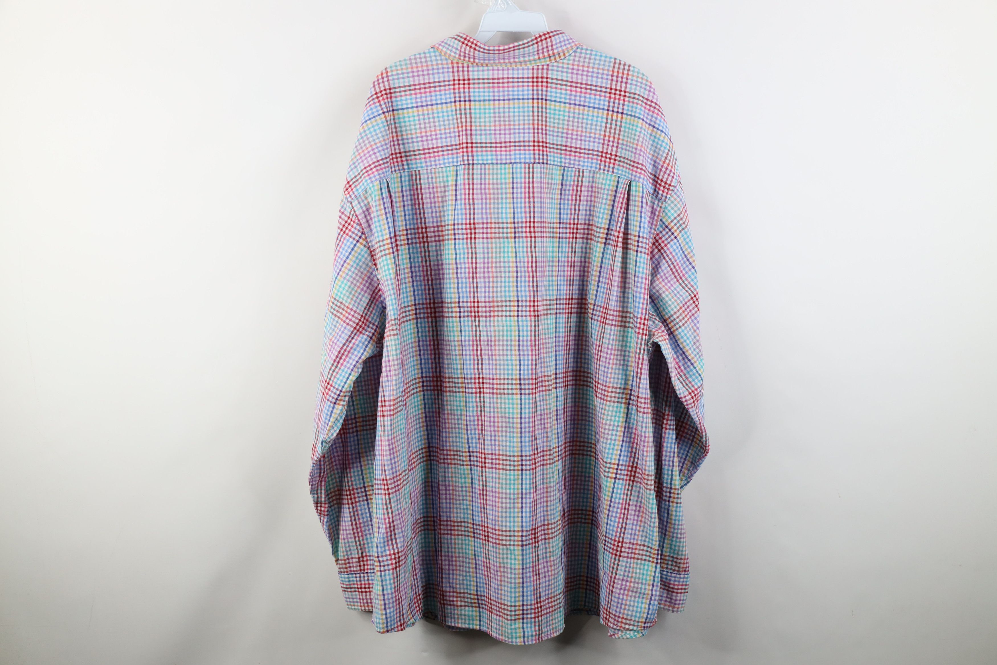 Vintage Vintage 90s Streetwear Gingham Plaid Collared Button Shirt Size US XXL / EU 58 / 5 - 10 Thumbnail