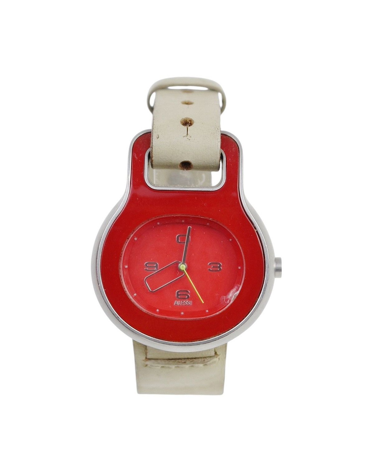 2000S ALESSI RED MODERN DESIGN WATCH – GENUINE LEATHER STRAP