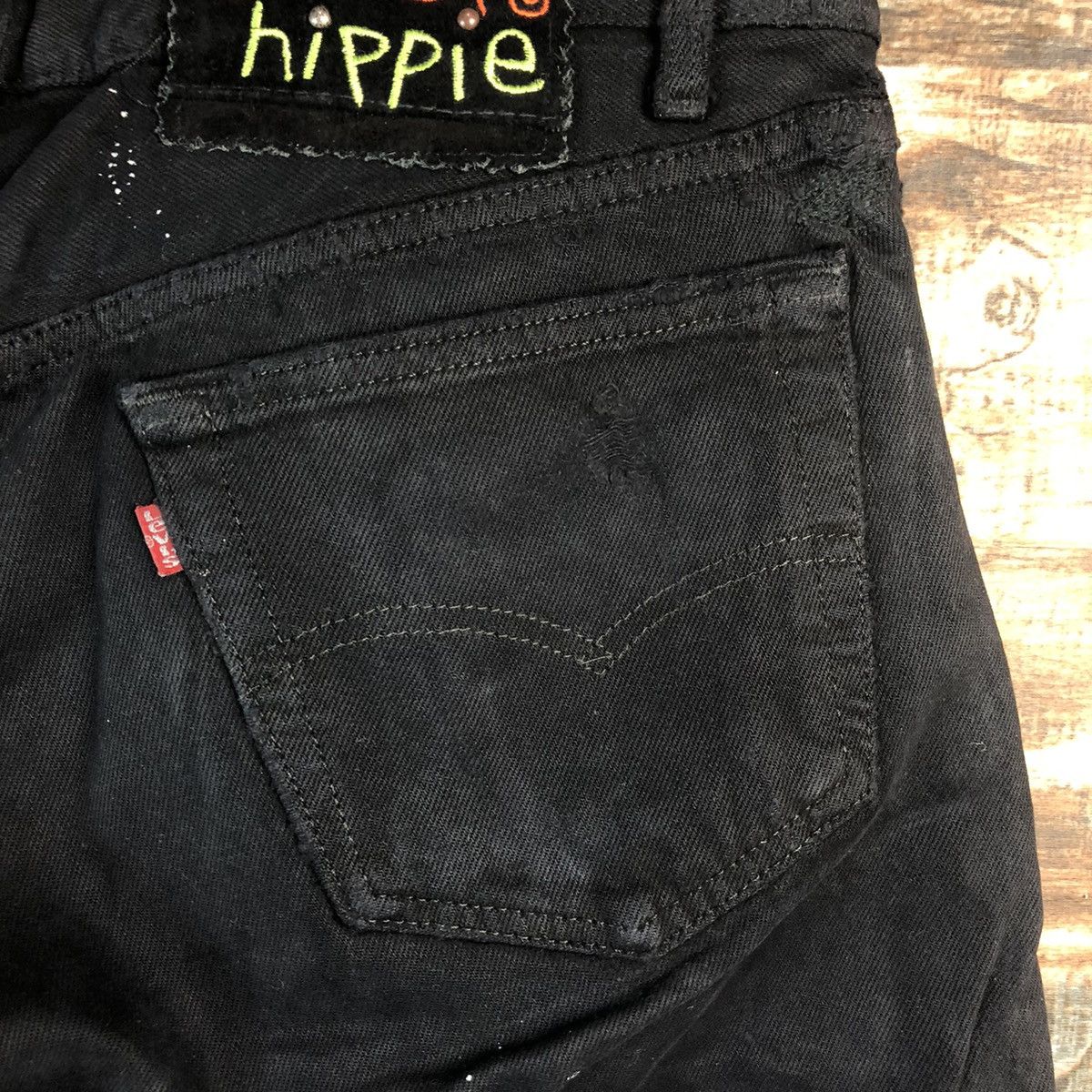 Levi's DLL Hippie Levis Black patchwork vintage Denim Pants #A2616 Size US 32 / EU 48 - 19 Thumbnail