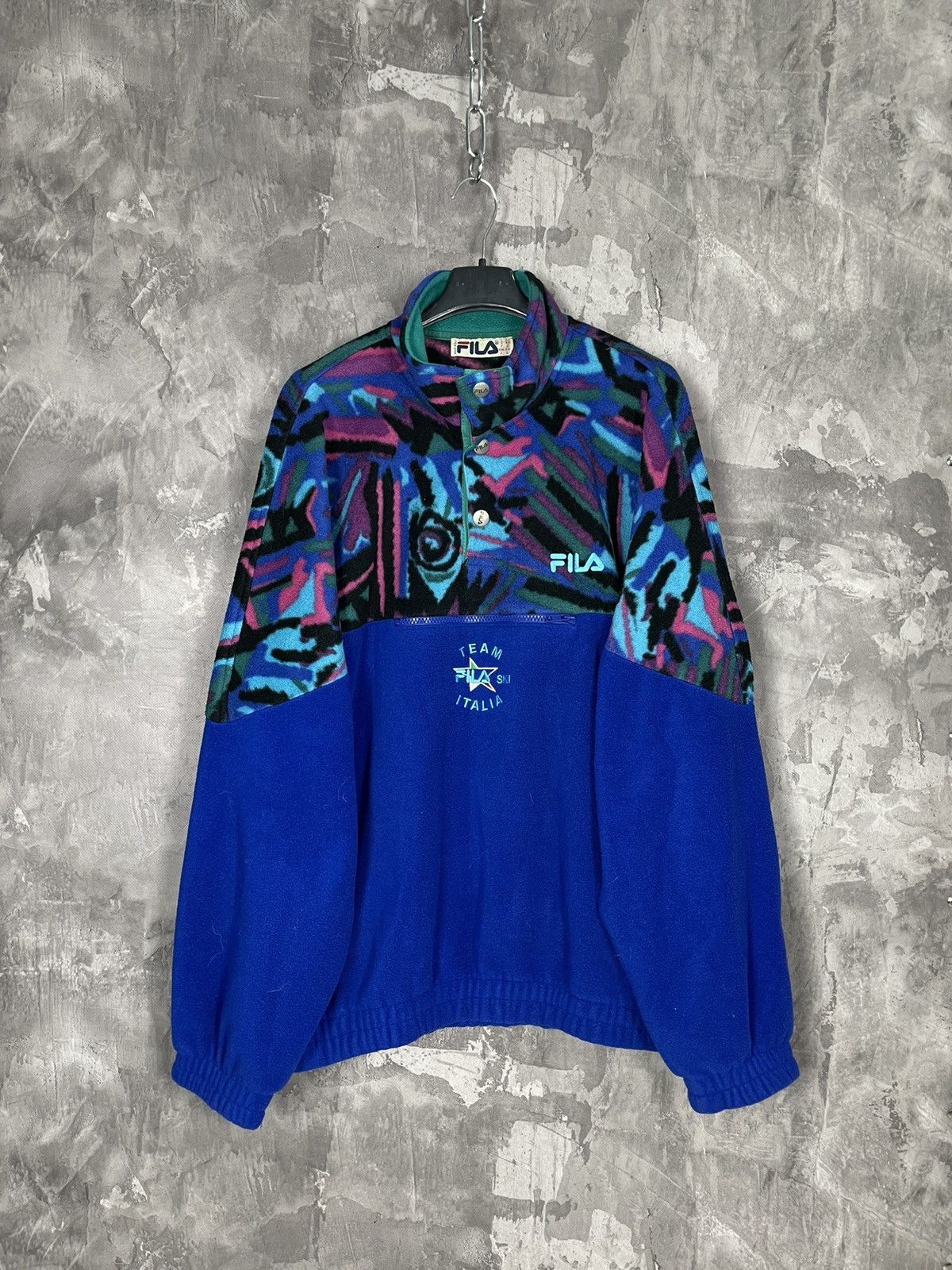 Fila × Vintage 🔥 RARE VTG 90s FILA ITALIA SKI TEAM OFFICIAL AZTEC FLEECE Size US L / EU 52-54 / 3 - 1 Thumbnail