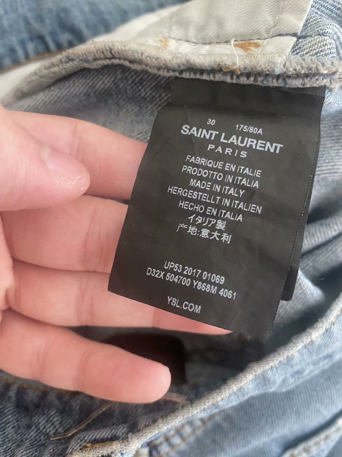 Saint Laurent Paris Saint Laurent 18SS Distressed Blue Jeans Size US 30 / EU 46 - 3 Thumbnail
