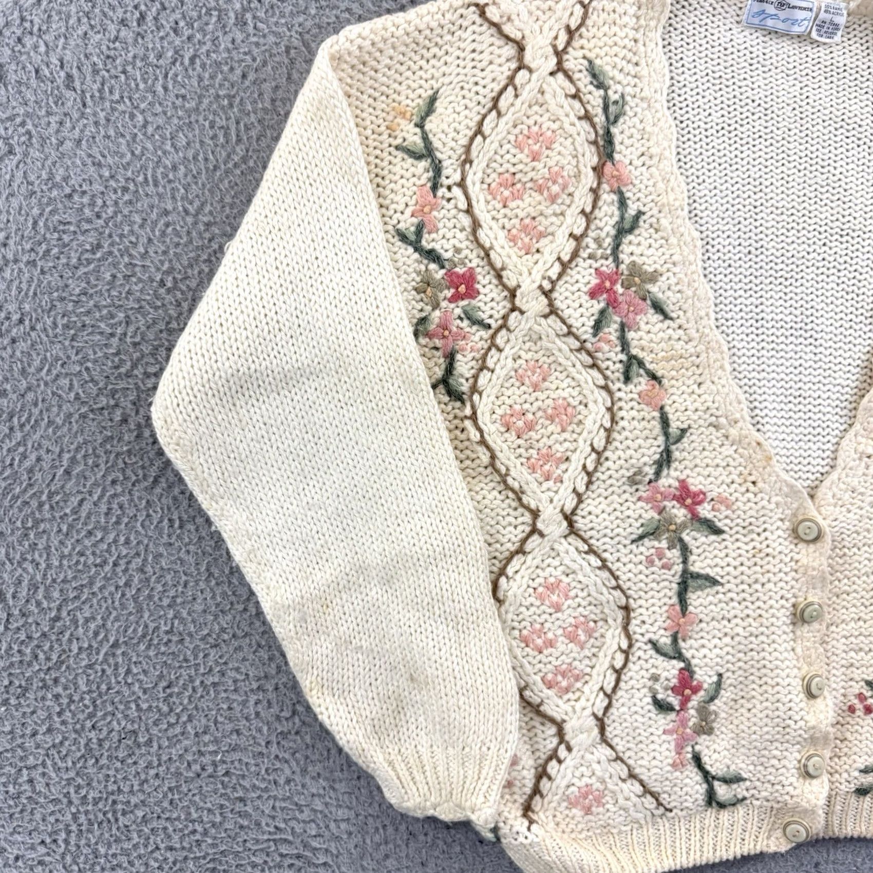 Vintage VINTAGE Maggie Lawrence Cardigan Womens Large Knit Sweater 90s Retro Preppy Size L / US 10 / IT 46 - 4 Thumbnail