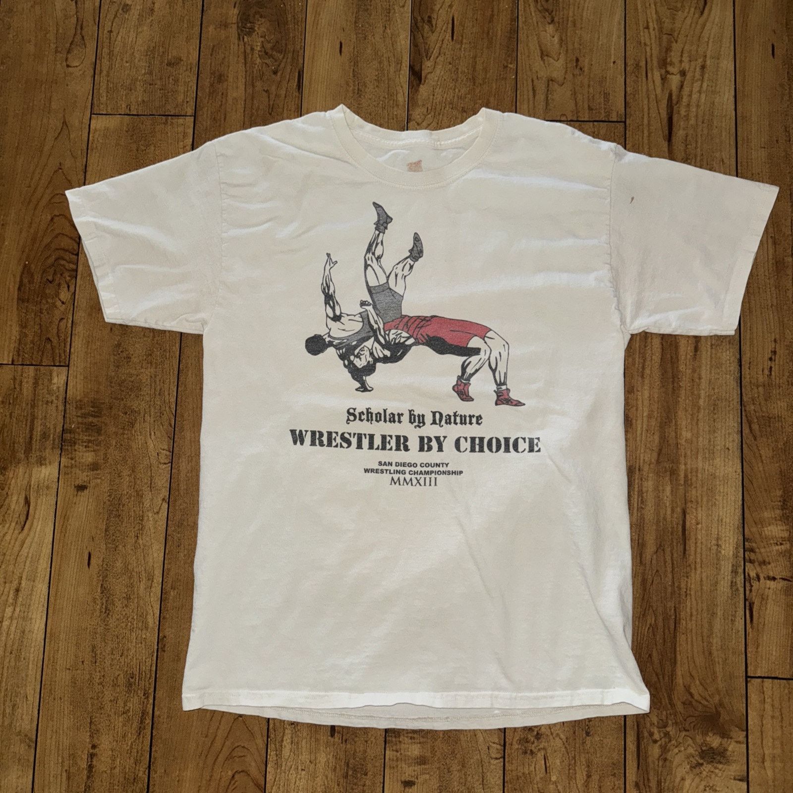 Vintage Vintage Wrestling T-Shirt Medium 18x26 White Greco Wrestling Size US M / EU 48-50 / 2 - 1 Thumbnail
