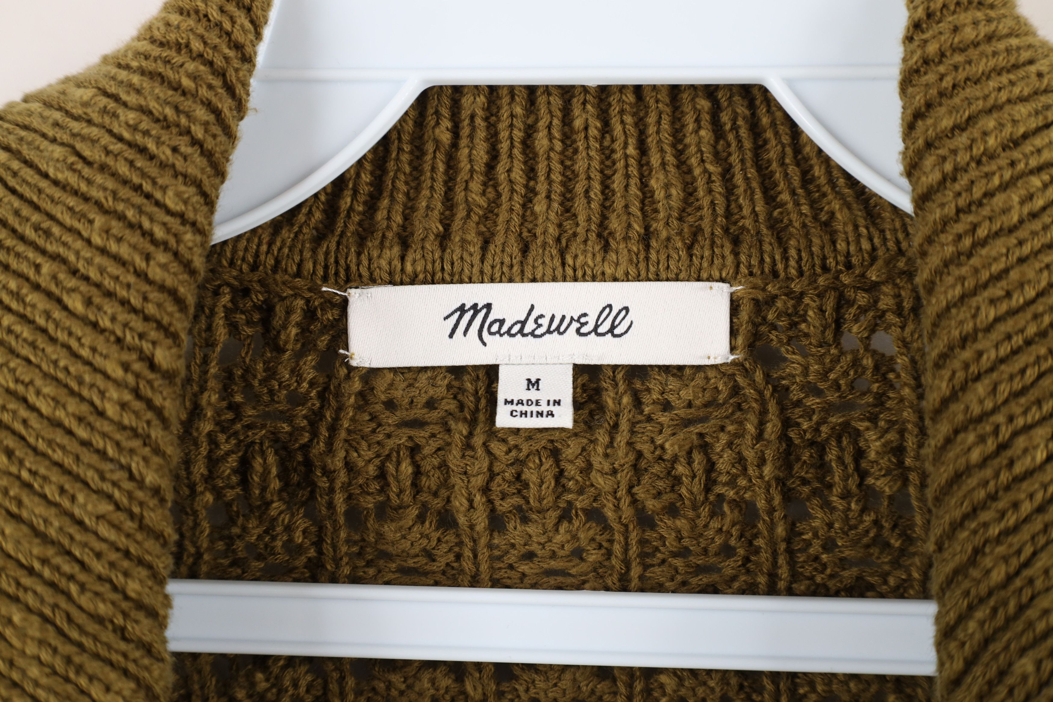 Madewell × Vintage Madewell Open Stitch Merino Wool Blend Knit Collared Sweater Size M / US 6-8 / IT 42-44 - 4 Thumbnail