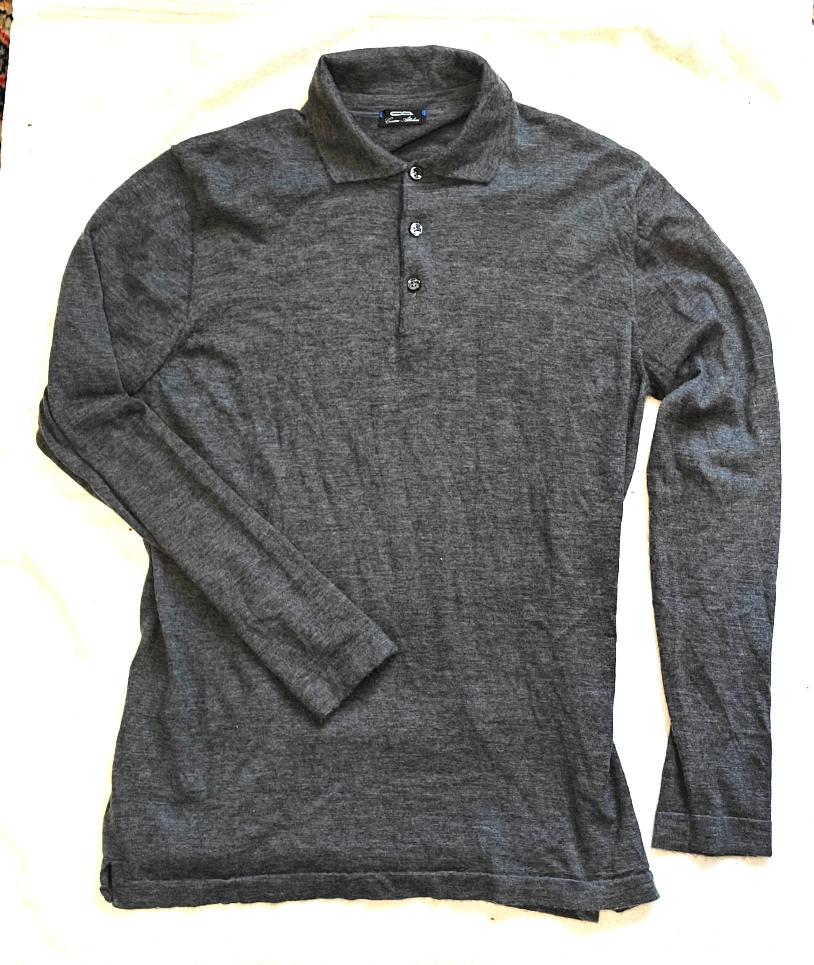 Cesare Attolini Cesare Attolini 100% Cashmere Polo Sweater Shirt Gray 54 Size US L / EU 52-54 / 3 - 1 Thumbnail