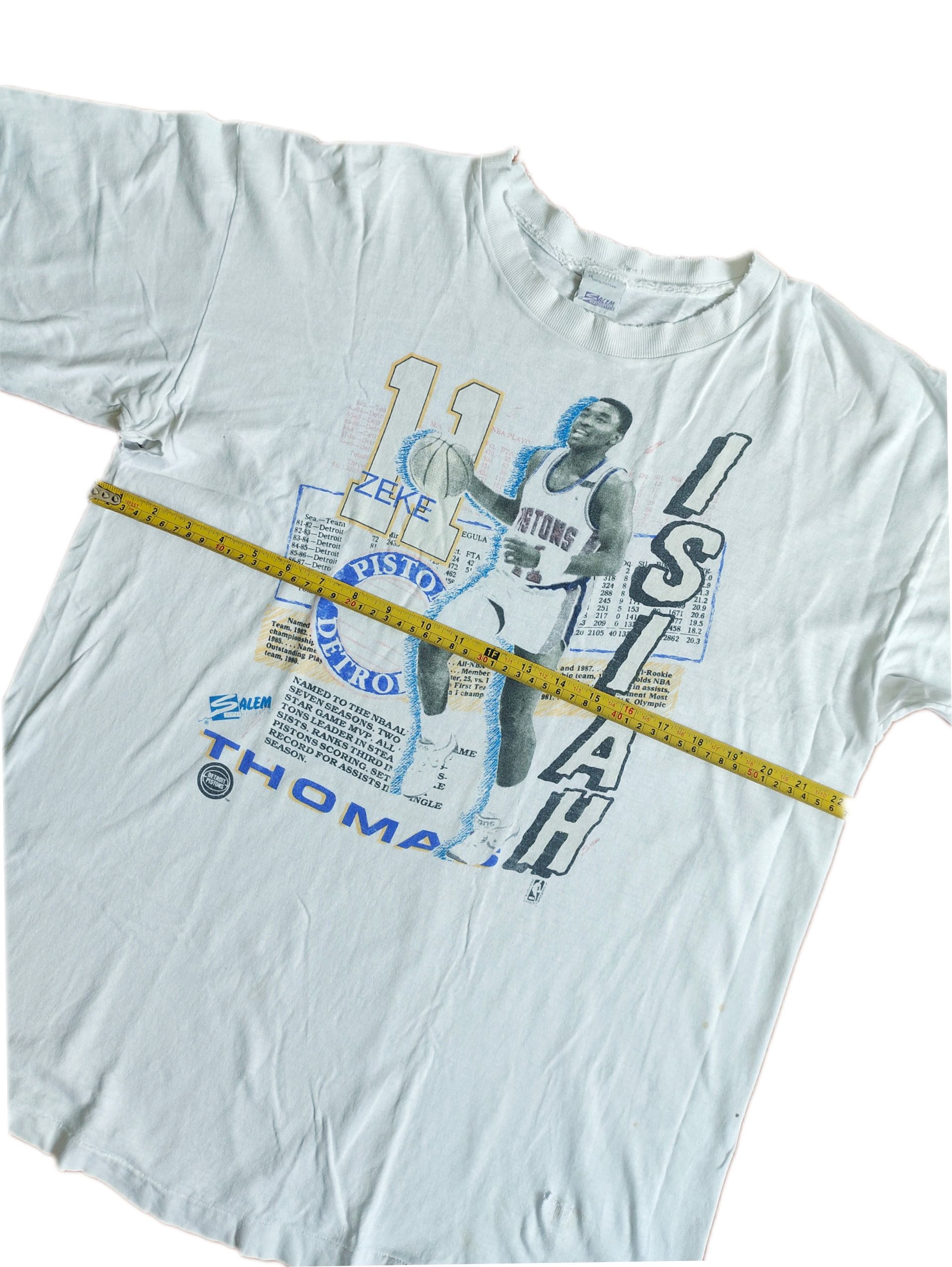 NBA × Salem Sportswear × Vintage Vintage Isiah Thomas Detroit Pistons Player 90s T-shirt Size US XL / EU 56 / 4 - 11 Thumbnail