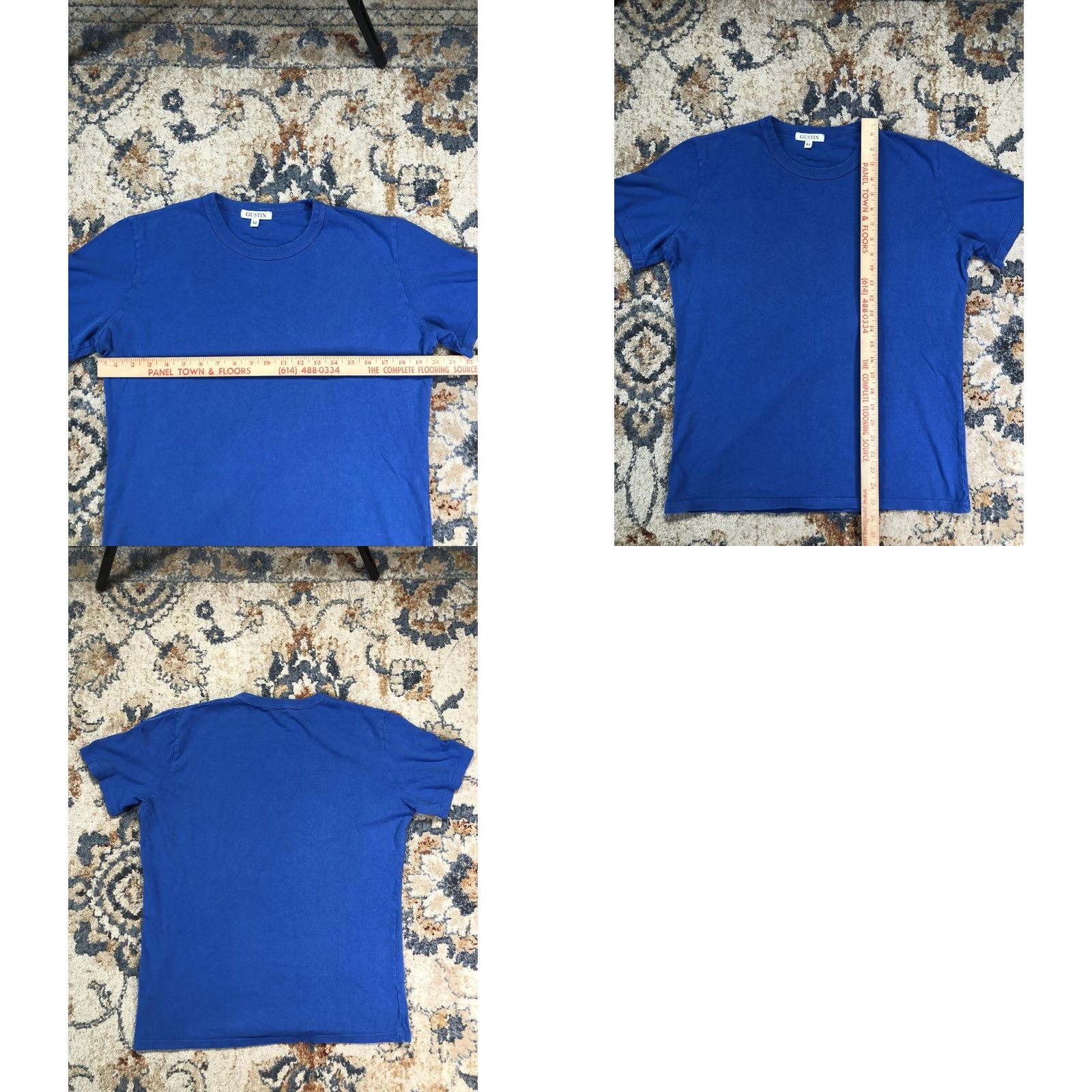 Gustin Gustin Shirt Mens M Blue Short Sleeve Solid Tee Crewneck Casual Regular Fit Jersey Knit Summer Mens Size US M / EU 48-50 / 2 - 8 Thumbnail