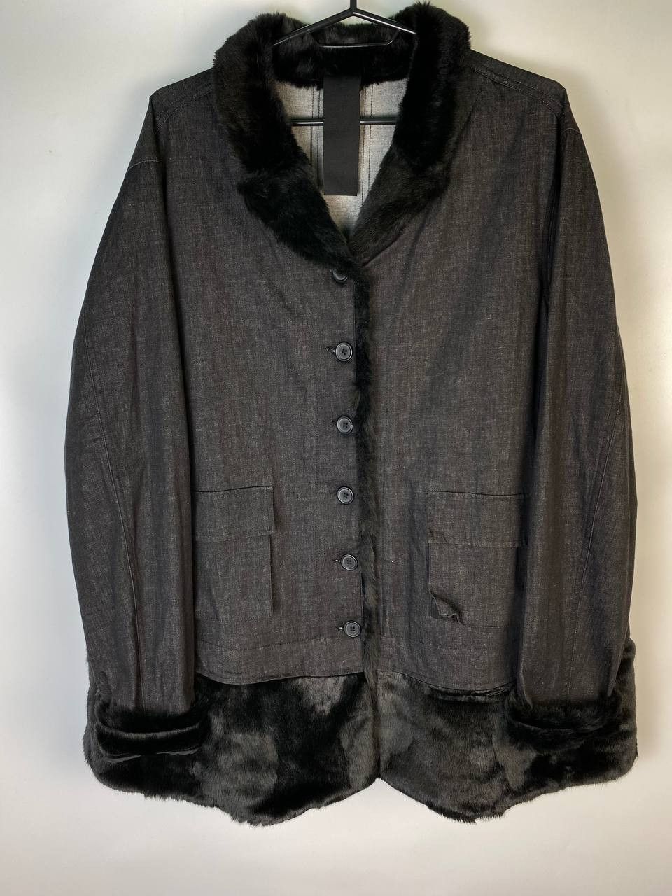 Black Label × Rundholz RUNDHOLZ Black Oversized Lagenlook Faux Fur Coat Jacket Sz S Size S / US 4 / IT 40 - 1 Thumbnail
