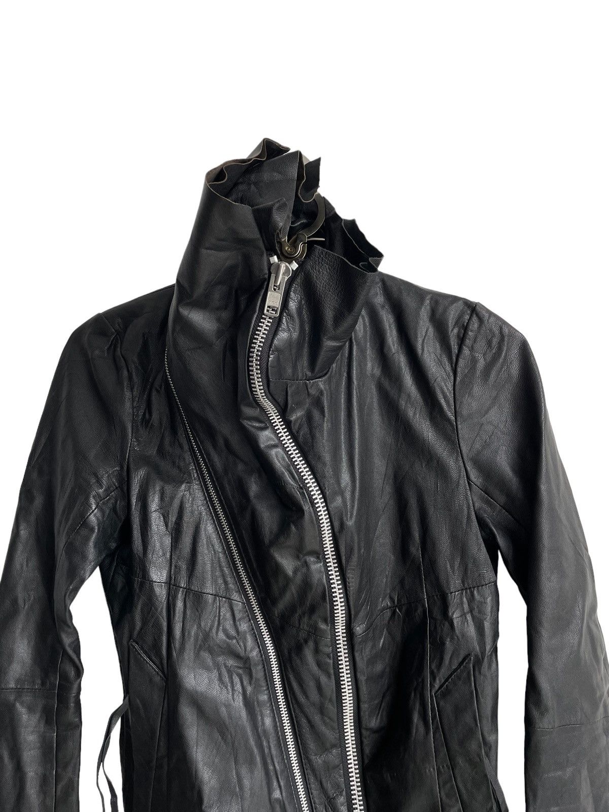 Ekam 🇯🇵 Asymmetrical Zipper Bondage Biker Leather Jacket