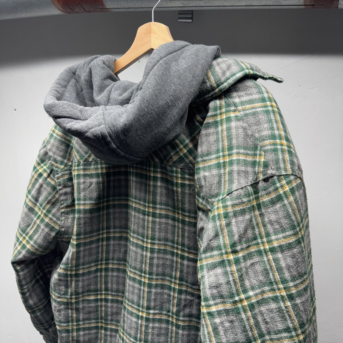 Vintage Faded Hooded Flannel Zip Up Jacket ERD Grunge Faded Chrome Size US XXL / EU 58 / 5 - 5 Thumbnail