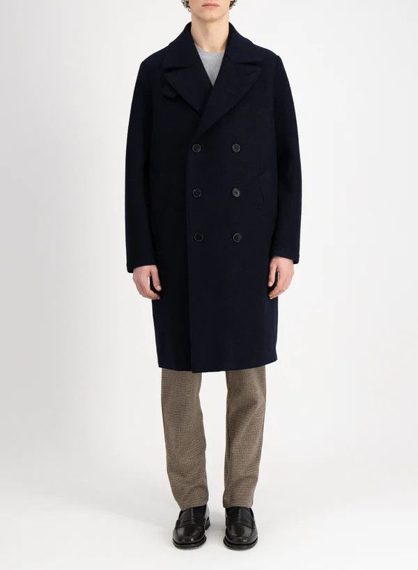 Harris Wharf London o1s22i1n1024 Double-Breasted Boiled Wool Coat in Blue Size US S / EU 44-46 / 1 - 1 Thumbnail