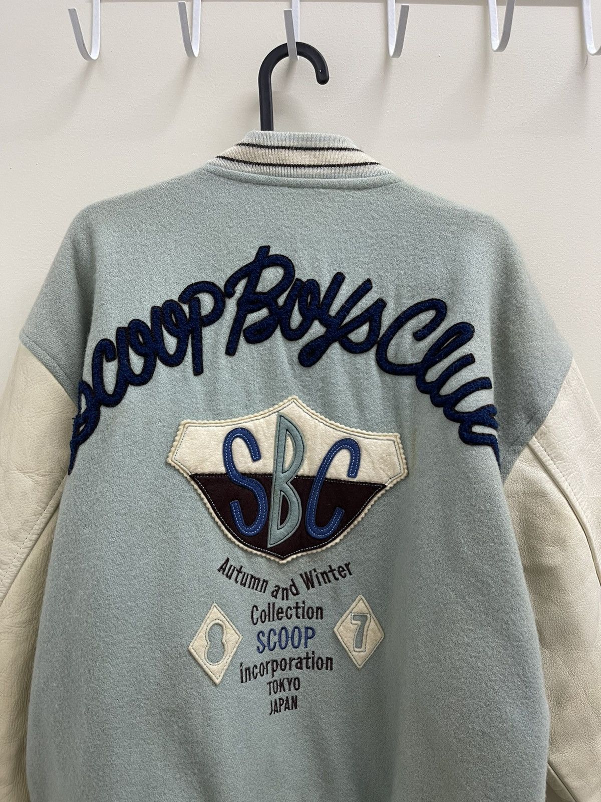 Vintage Scoop Boys Club Wool Leather Varsity Jacket Size US L / EU 52-54 / 3 - 2 Thumbnail