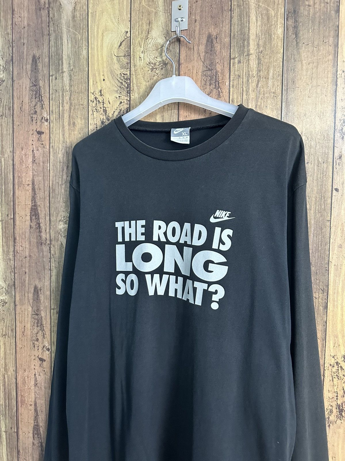 Nike "The Road Is LONG So What" Y2k Nike TShirt A384 Size US XL / EU 56 / 4 - 2 Thumbnail