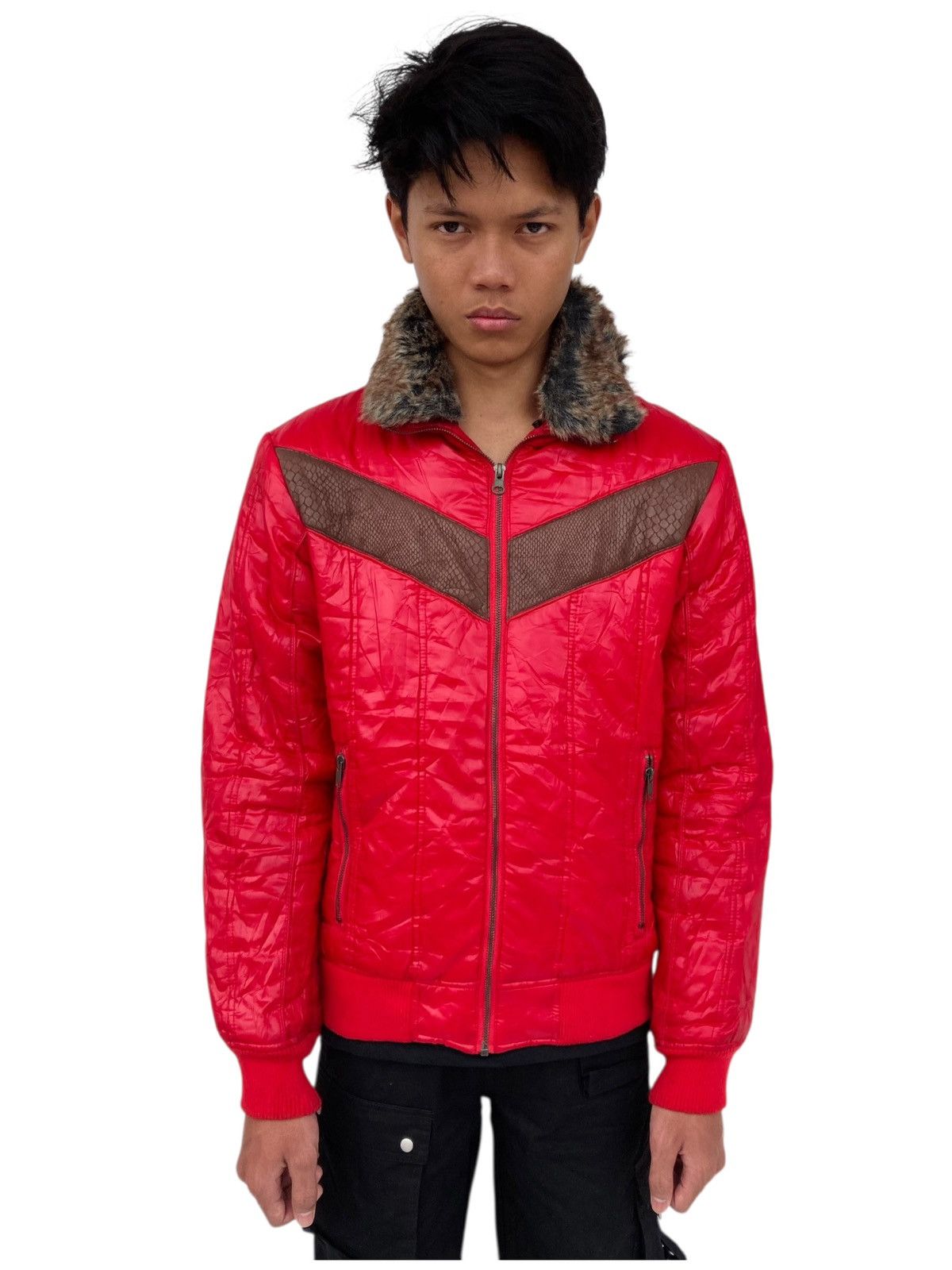 BUFFALO BOBS 2000s Armee Franquise - Vkei Style Trim Fur Puffer Jacket Size US M / EU 48-50 / 2 - 4 Thumbnail