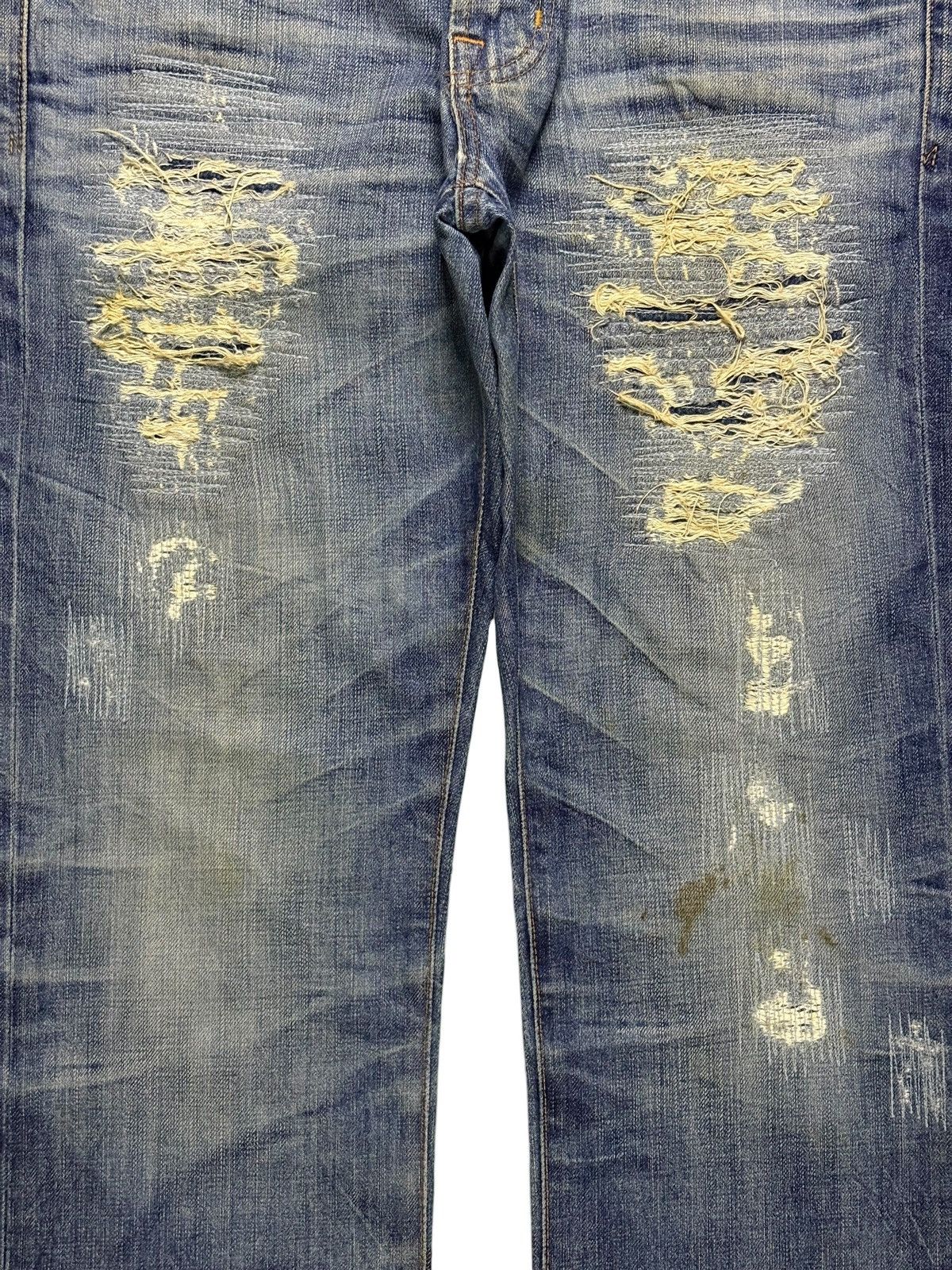 AG Adriano Goldschmied Vintage Adriano Goldscmied Mud Wash Sashiko Style Jeans Size US 35 - 5 Thumbnail