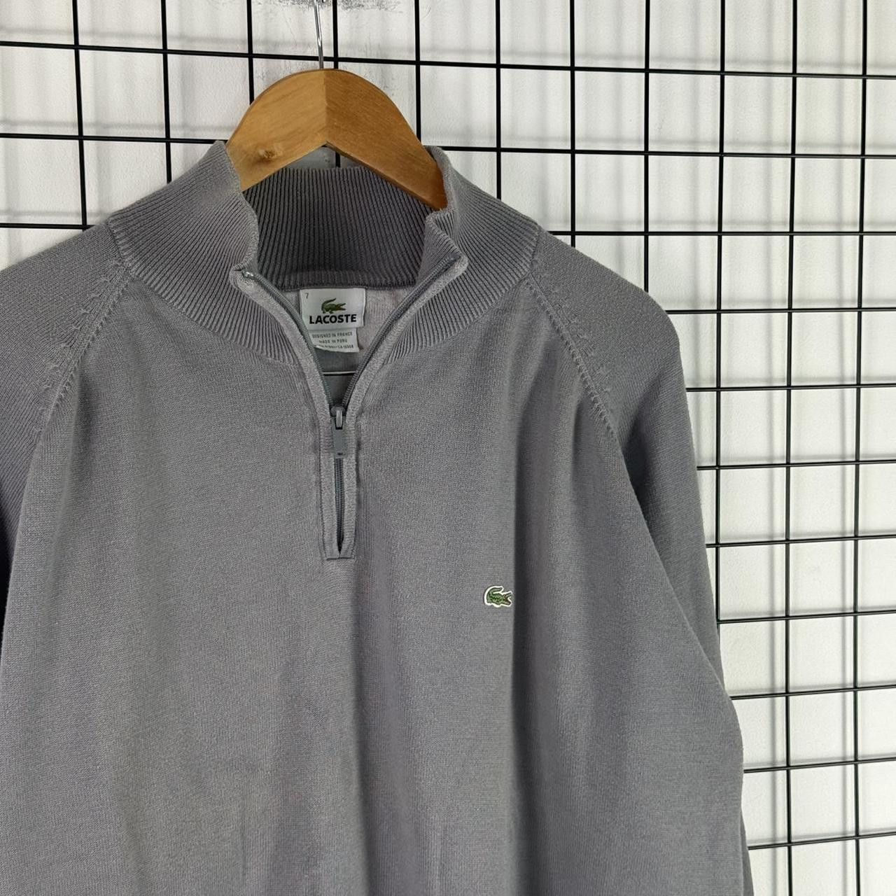 Lacoste Lacoste Lana Wool Jumper Quarter Zip Grey Size US L / EU 52-54 / 3 - 4 Thumbnail