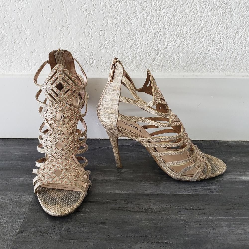 Designer Rose Gold AM Diamond Decor Heel Size US 8.5 / IT 38.5 - 1 Thumbnail