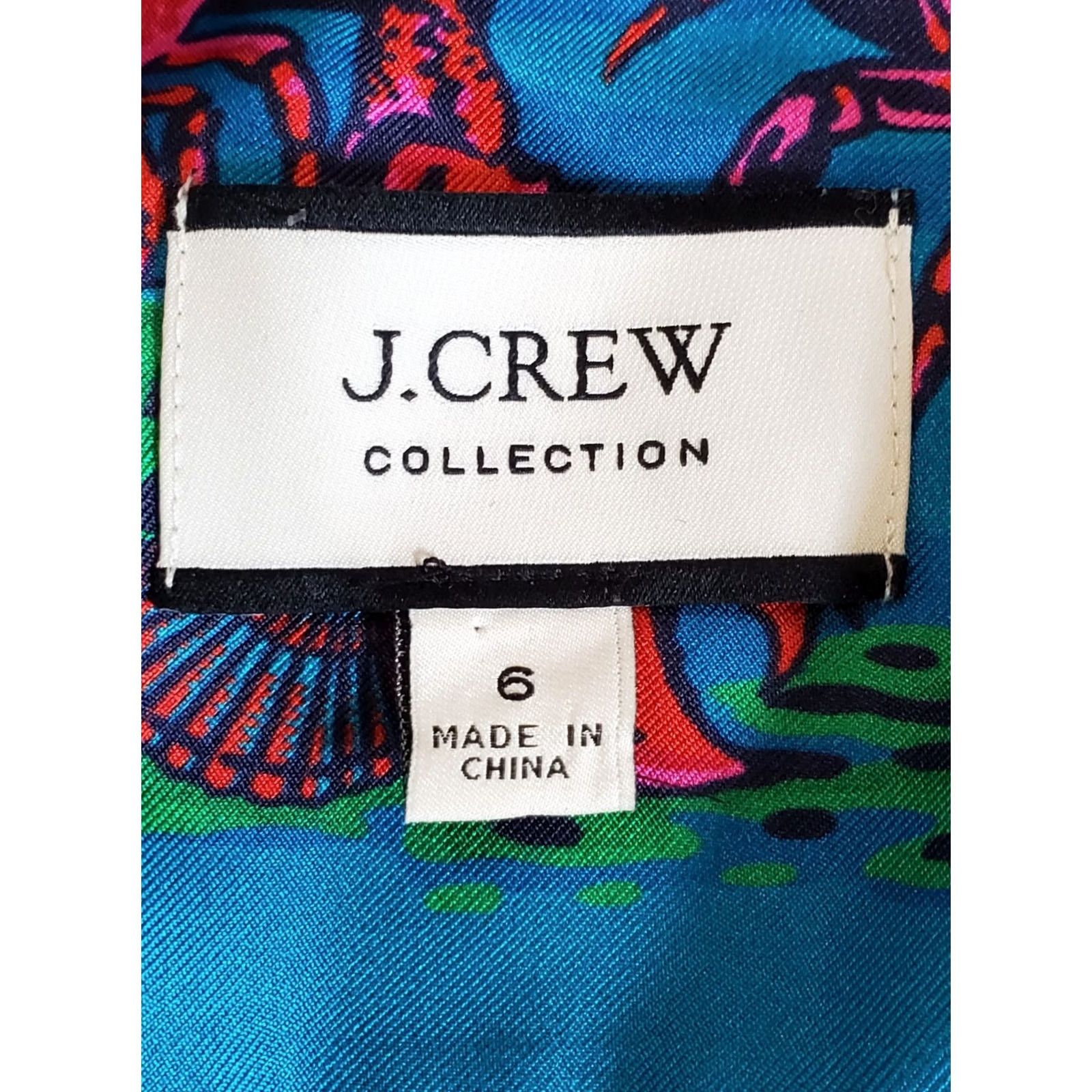 J.Crew J. Crew Collection Silk Twill Lobster Print Button Up Shirt Top Womens Sz 6 Multicolor Ocean Bottom of the Sea Shirts Size M / US 6-8 / IT 42-44 - 4 Thumbnail