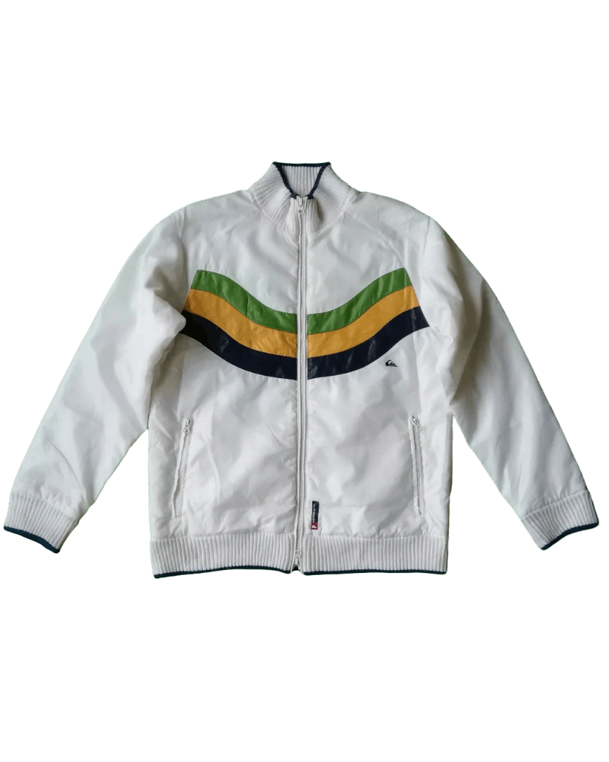 Quiksilver Vintage Rare Quiksilver White Striped Zipper Jacket Size US L / EU 52-54 / 3 - 1 Thumbnail
