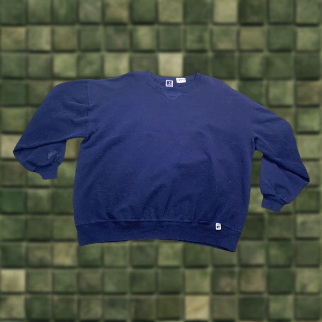 Vintage VINTAGE Russell Sweatshirt USA Blue Crew Neck 2XL Mens Logo Tag 90s Comfort Pullover Hoodie? Size US XXL / EU 58 / 5 - 1 Thumbnail