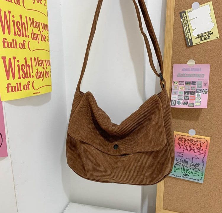 Japanese Brand Y2k corduroy messenger bag shoulder bag Size ONE SIZE - 4 Thumbnail