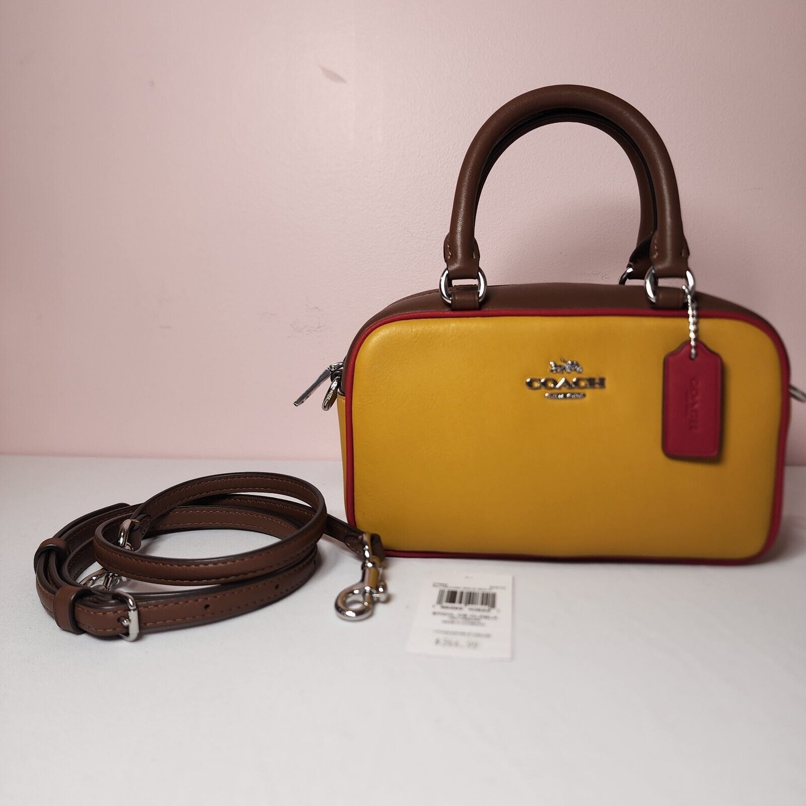 Coach C6440 Georgie Crossbody In Colorblock In GOLD/RETRO 2024 YELLOW MULTI