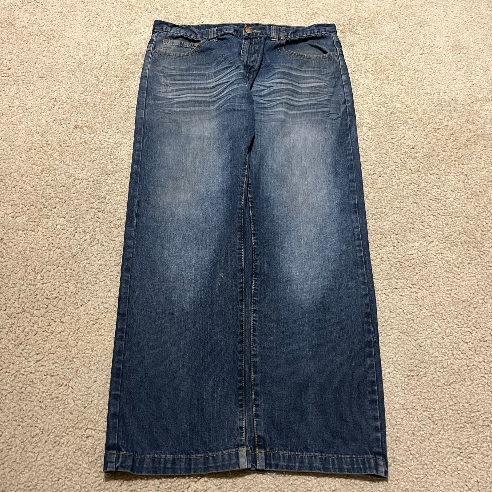 Brooklyn Xpress Brooklyn Xpress Y2K Baggy Skater Embroidered Faded Jeans Size US 38 / EU 54 - 1 Thumbnail