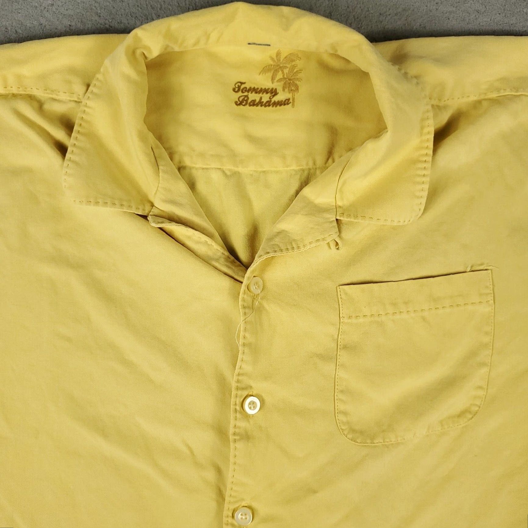 Tommy Bahama Tommy Bahama Shirt Mens XL Yellow Silk Hawaiian Short Sleeve Button Up Size US XL / EU 56 / 4 - 2 Thumbnail