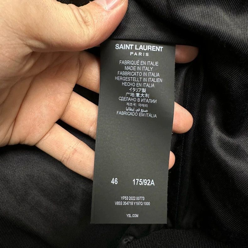 Saint Laurent Paris YSL Black Wool Baseball Jacket-2506 Size US L / EU 52-54 / 3 - 5 Thumbnail