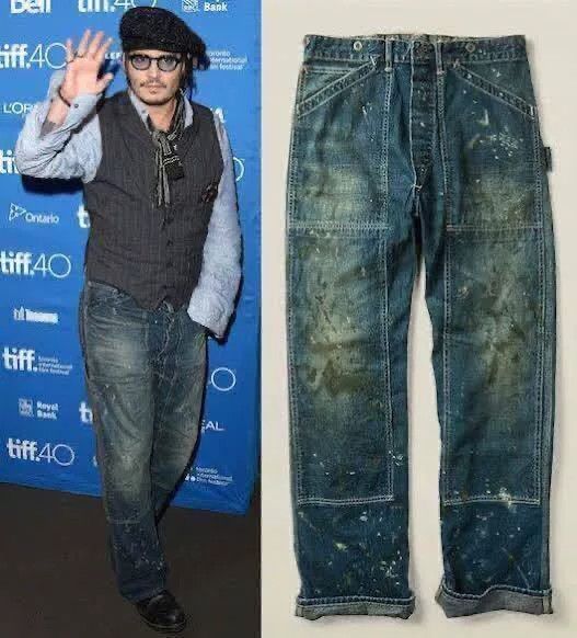 RRL Ralph Lauren RRL Distressed Denim Jeans with Paint Splatter Size US 30 / EU 46 - 1 Thumbnail