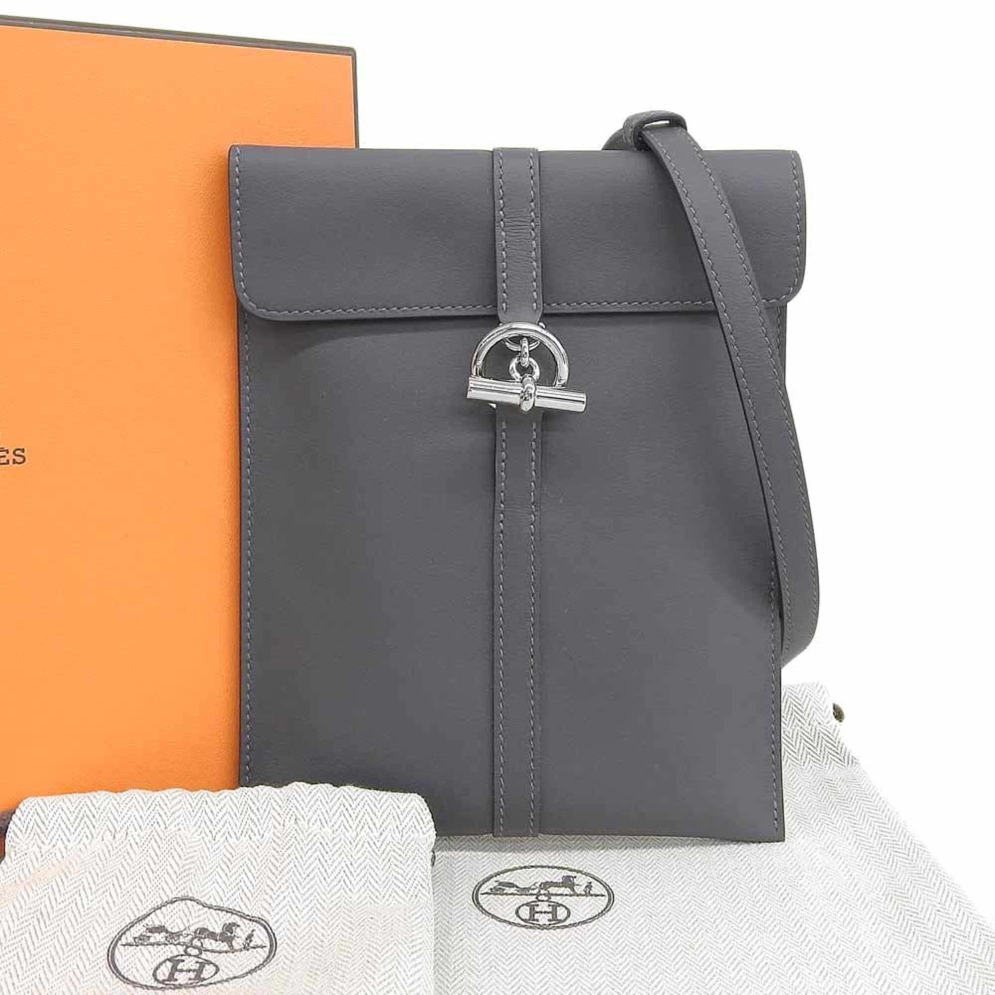 Hermes Hermes Glenant To Go Shoulder Bag, K stamp, Swift leather, Gray Size ONE SIZE - 1 Thumbnail