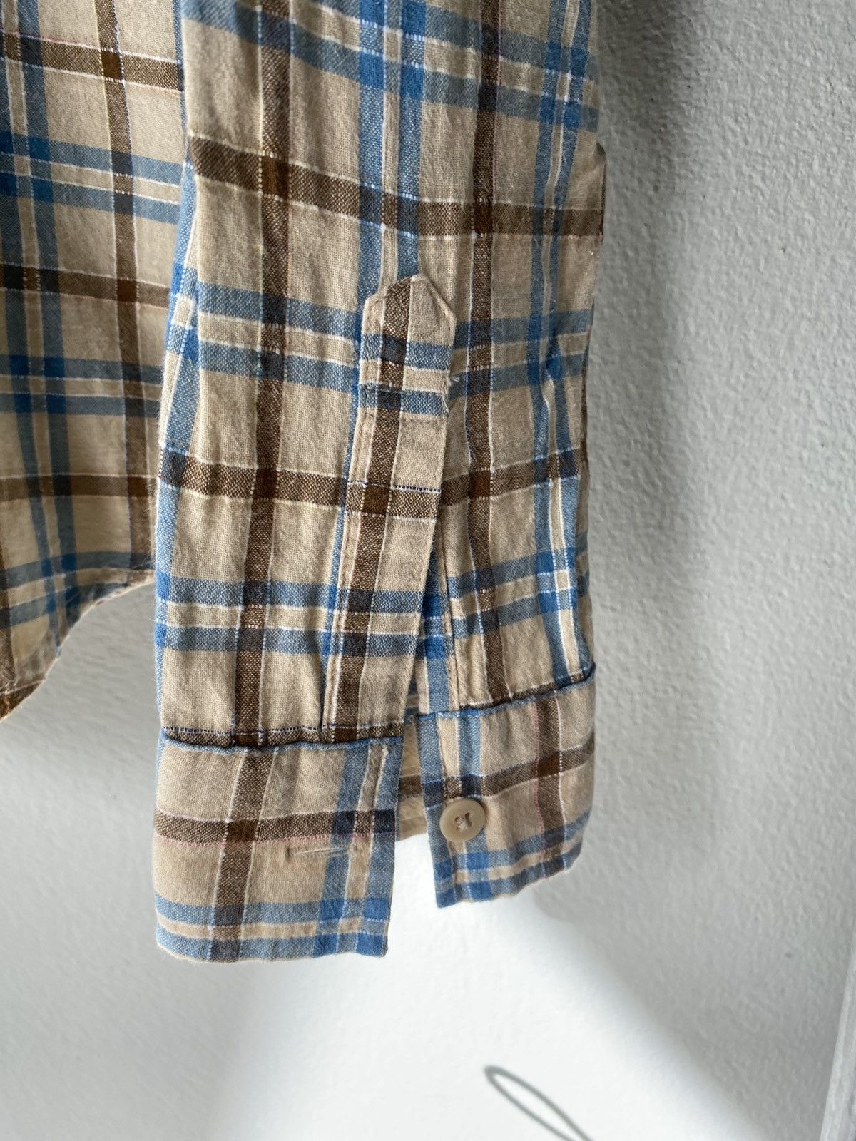 45rpm 45rpm R Beige and Blue Plaid Button-Up Shirt Size S / US 4 / IT 40 - 19 Thumbnail