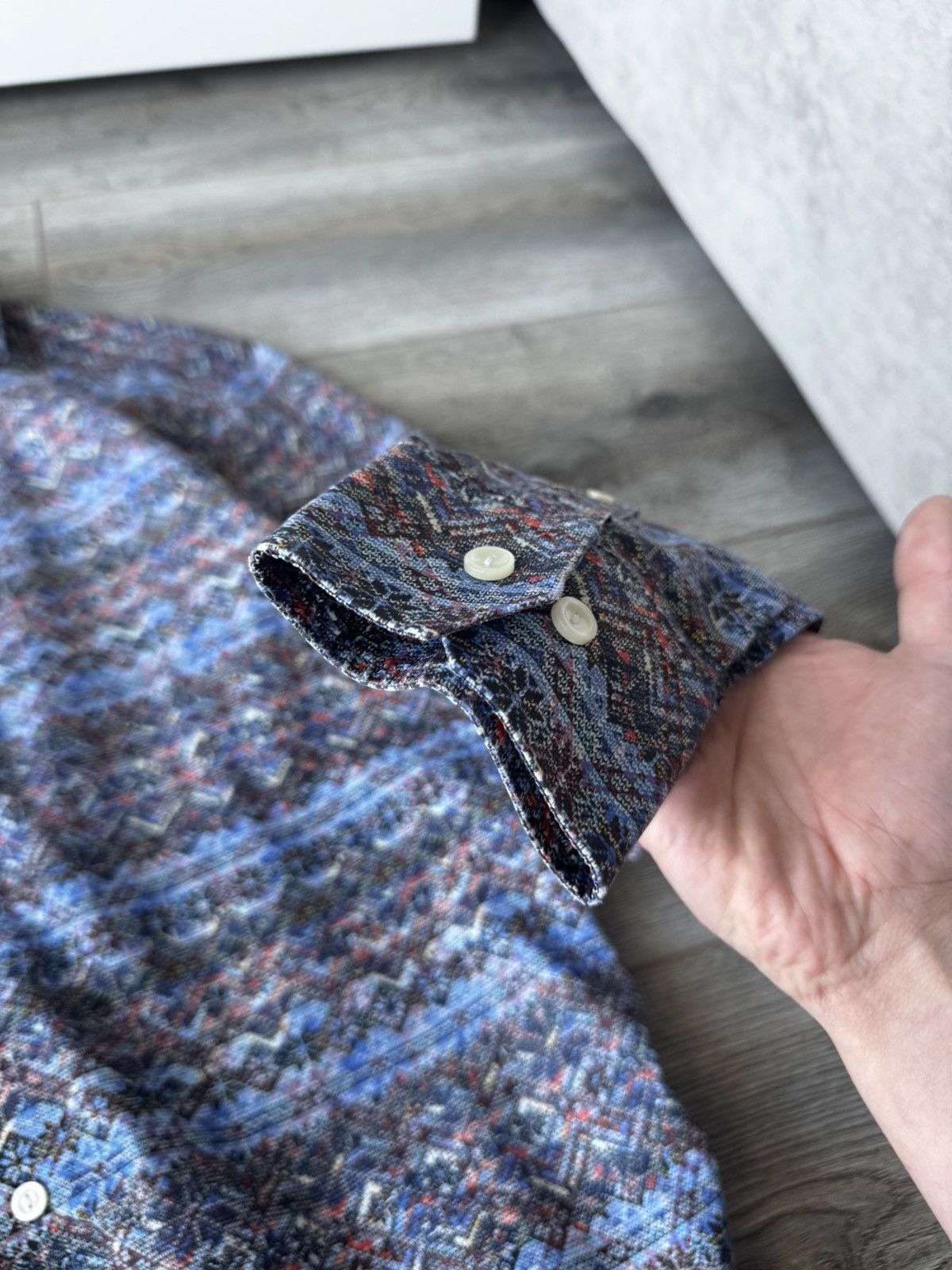 Eton Eton Men's Geometric Pattern Long Sleeve Shirt Size US M / EU 48-50 / 2 - 11 Thumbnail