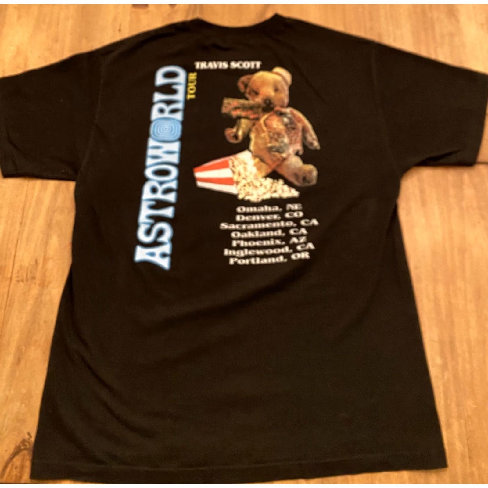 Travis Scott Travis Scott Astroworld Tour 2018 Graphic Wish You Were Here T-Shirt L Black Men Short Sleeve Shirt 21” X 29” Size US L / EU 52-54 / 3 - 4 Thumbnail