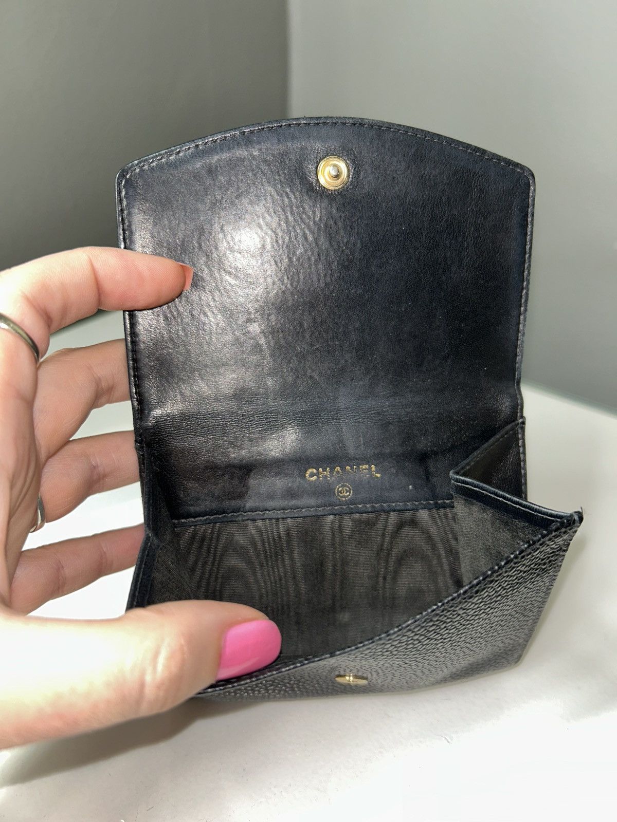 Chanel Chanel Caviar Leather Timeless CC Flap Compact Wallet Size ONE SIZE - 4 Thumbnail