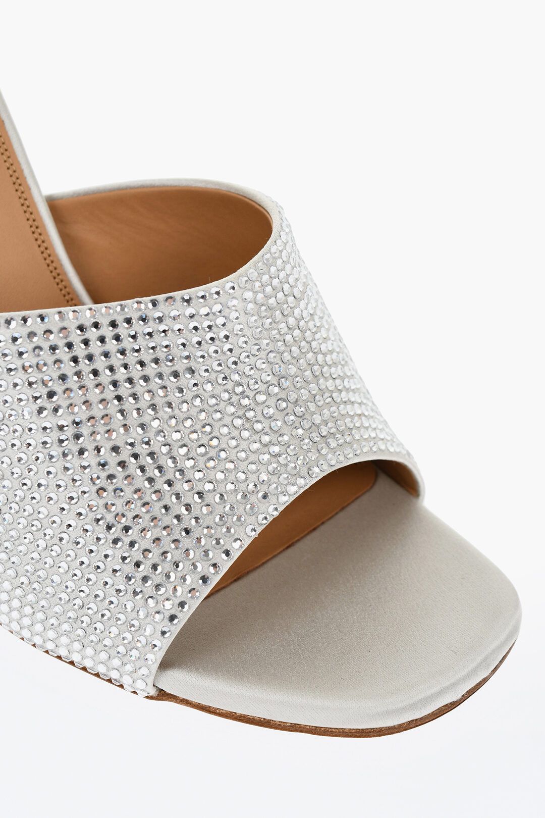 Off-White og1mm1125 Rhinestoned Allen Open-Toe Mules in Silver Size US 8 / IT 38 - 4 Thumbnail