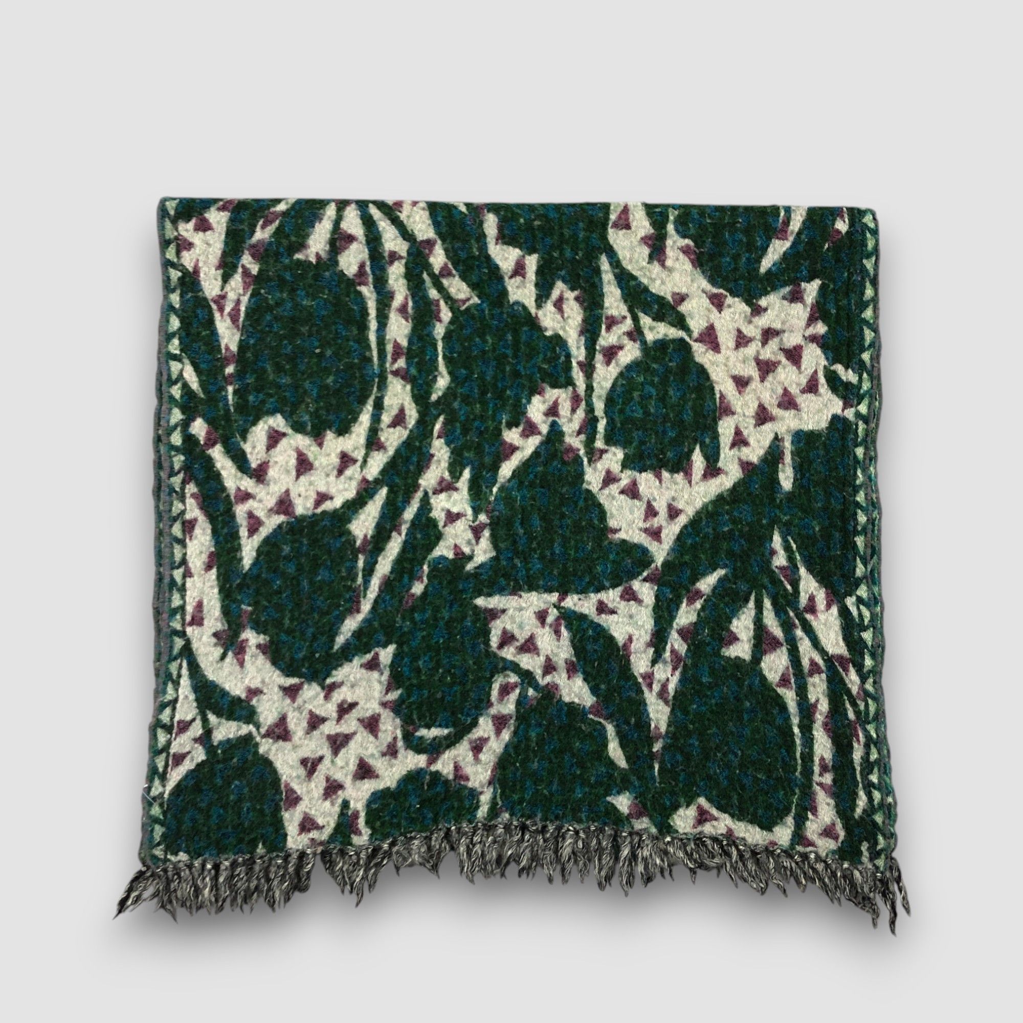 Japanese Brand Vintage Jago Scarf Muffler Abstract Artwork Wool Scarves Size ONE SIZE - 5 Thumbnail