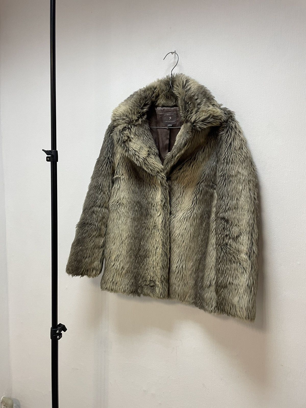 Designer × Japanese Brand × Vintage Forever Twentyone Faux Fur Jacket Coat Size S / US 4 / IT 40 - 1 Thumbnail