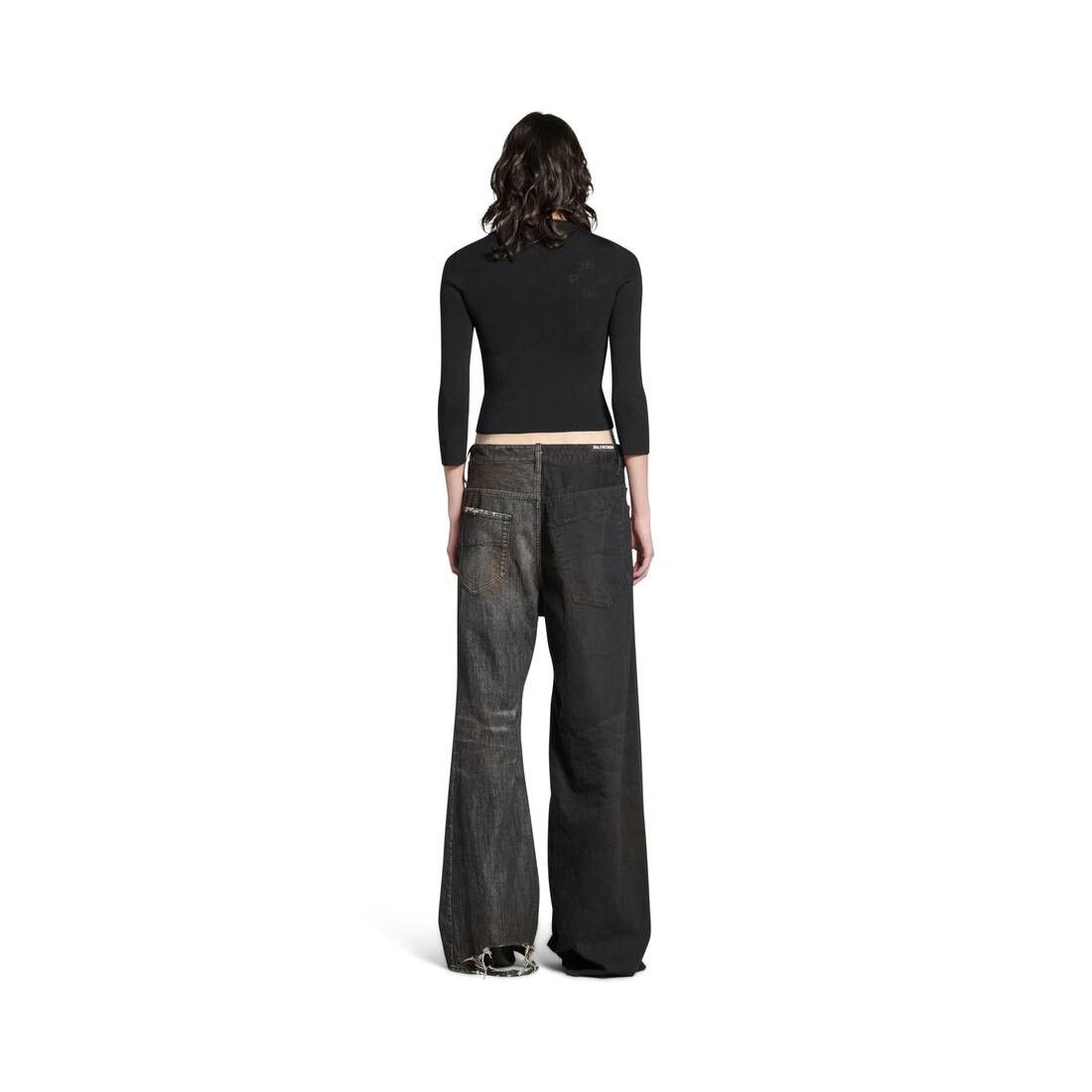 Balenciaga o1s1wg110126 BB Allover Cropped Sweater in Black Size L / US 10 / IT 46 - 4 Thumbnail