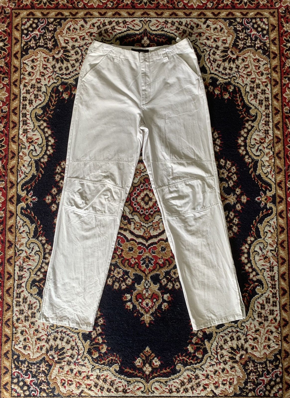 Issey Miyake × Structure STRUCTURE Leg Zipper Khaki Pants Size US 32 / EU 48 - 1 Thumbnail