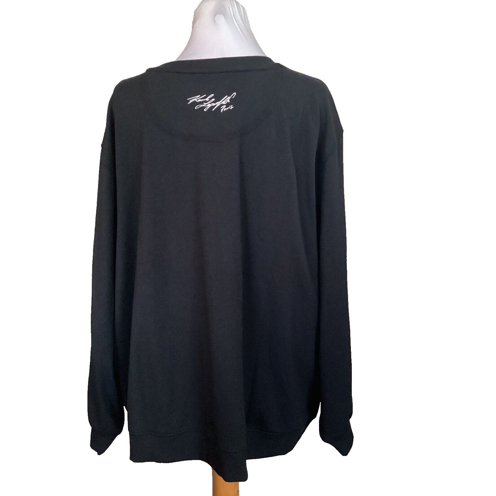Karl Lagerfeld KARL LAGERFELD SWEATSHIRT WHITE EMBROIDERED LOGO BLACK 2X Size XXL / US 16-18 / IT 52-54 - 3 Thumbnail