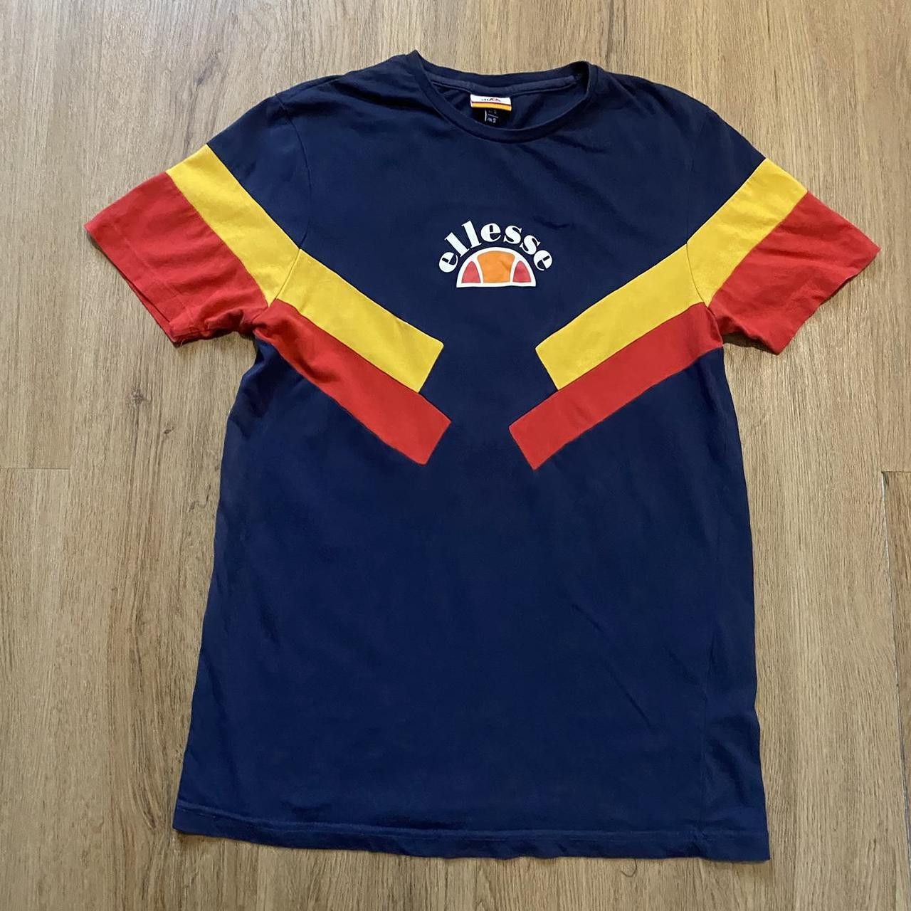Ellesse Navy Ellesse T-shirt with yellow and red stripes Size US S / EU 44-46 / 1 - 1 Thumbnail