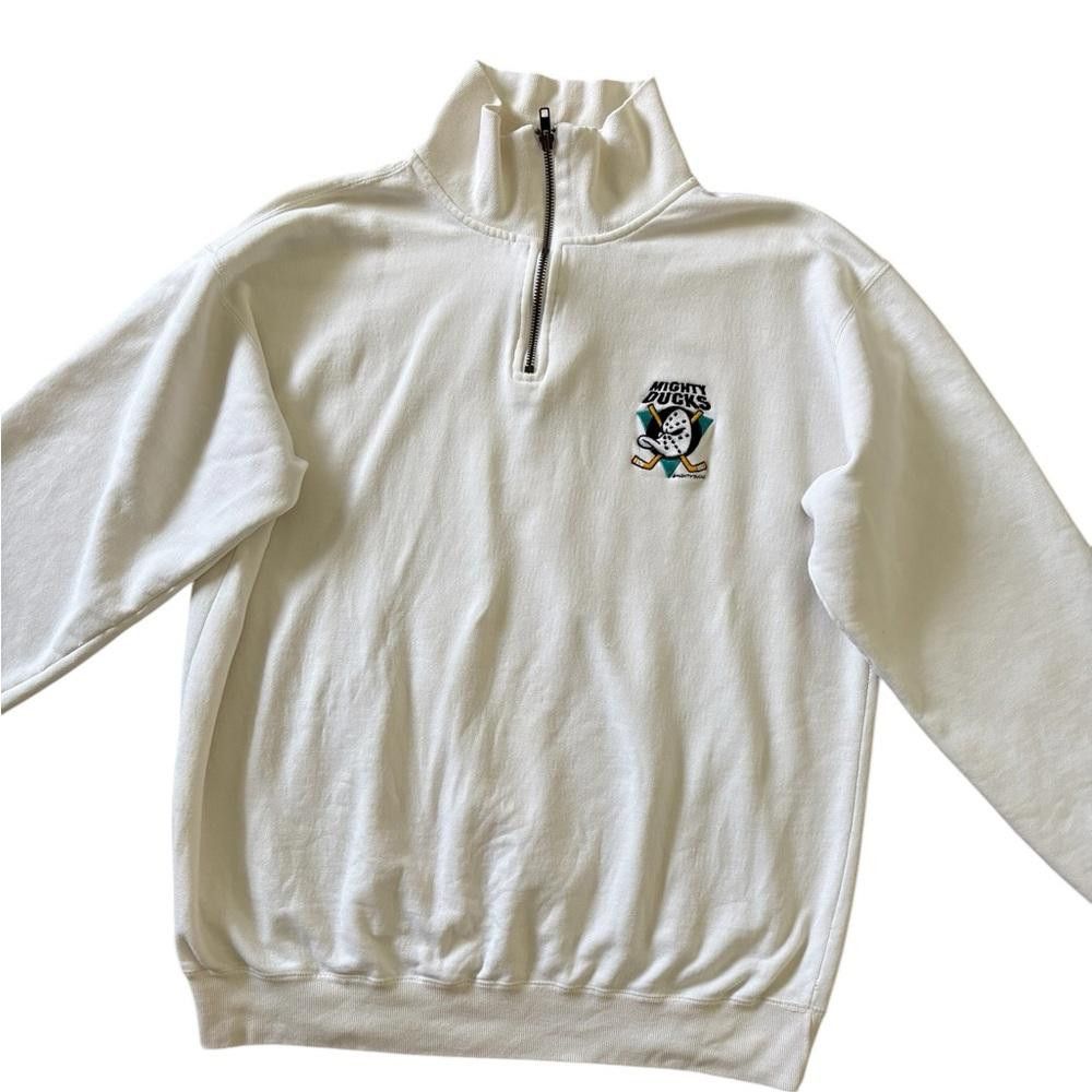 Designer Vintage Mighty Ducks HRLA Made in USA 1/4 Zip Sweatshirt Size US M / EU 48-50 / 2 - 6 Thumbnail