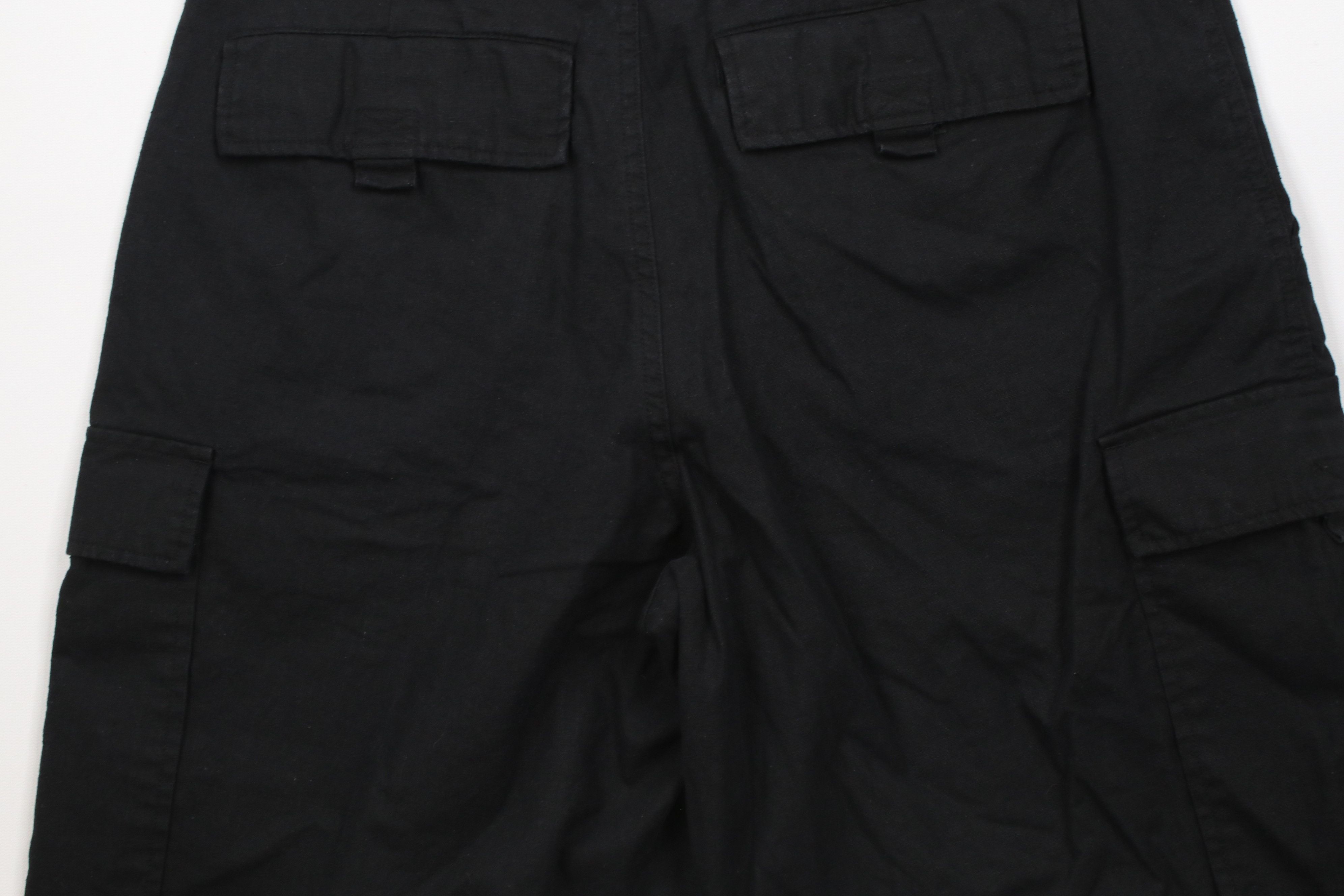 Vintage Vintage 90s Streetwear Fit Linen Blend Cargo Shorts Black Size US 36 / EU 52 - 9 Thumbnail